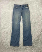 Embroidered Y2K Flared Denim Jeans (Grösse-S)