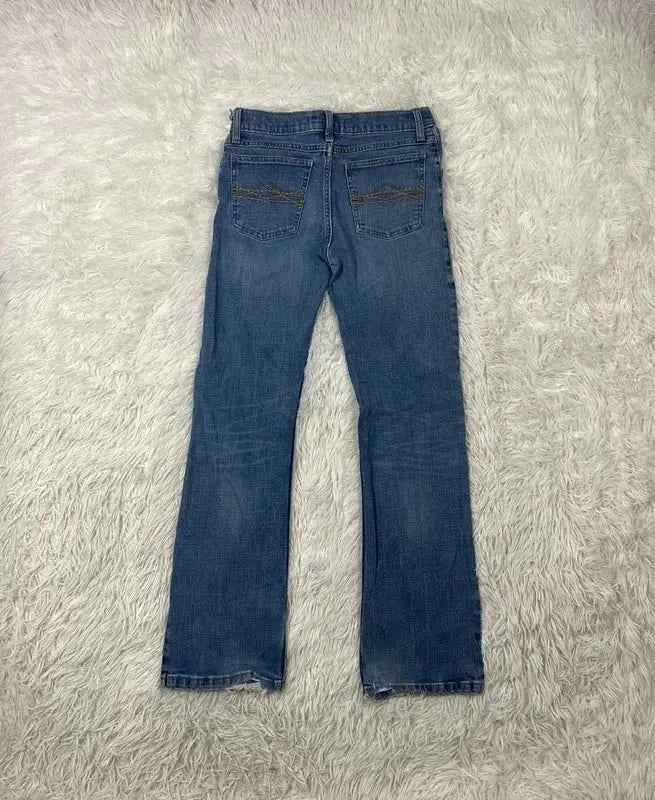 Embroidered Y2K Flared Denim Jeans (Grösse-XS)