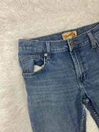 Embroidered Y2K Flared Denim Jeans (Grösse-XS)
