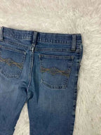 Embroidered Y2K Flared Denim Jeans (Grösse-XS)