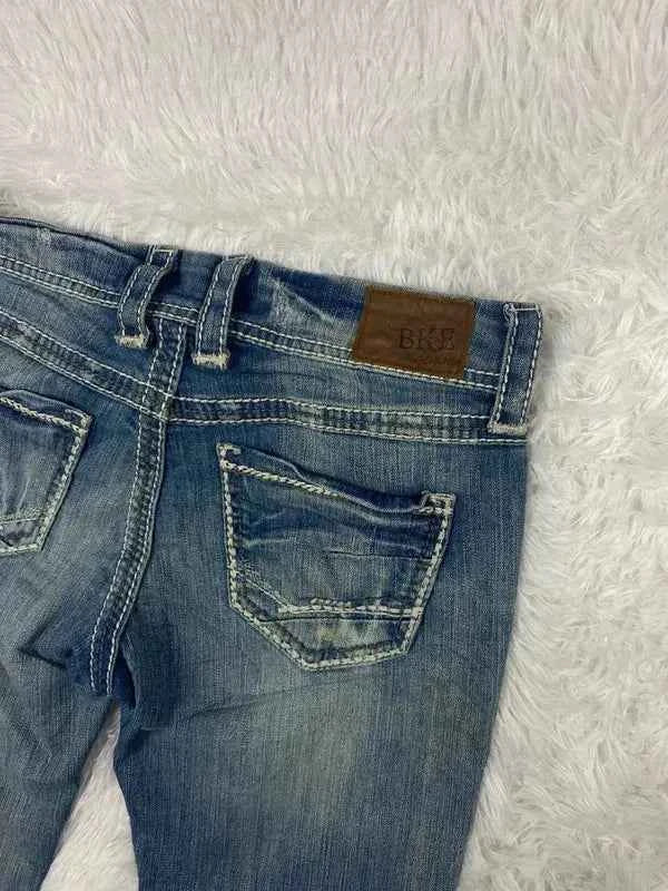 Embroidered Y2K Flared Denim Jeans (Grösse-S)