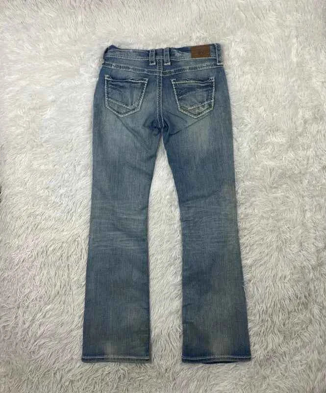 Embroidered Y2K Flared Denim Jeans (Grösse-S)