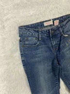 Embroidered Y2K Flared Denim Jeans (Grösse-XS)