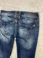 Embroidered Y2K Flared Denim Jeans (Grösse-S)