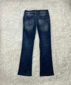 Embroidered Y2K Flared Denim Jeans (Grösse-S)