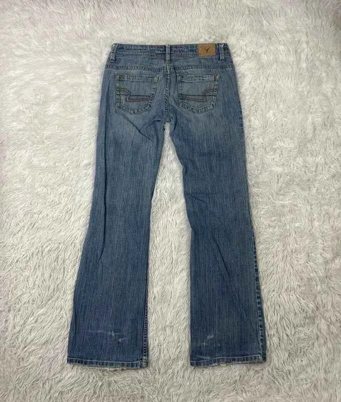 Embroidered Y2K Flared Denim Jeans (Grösse-S)