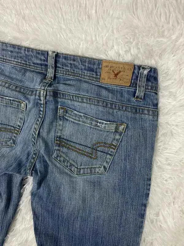 Embroidered Y2K Flared Denim Jeans (Grösse-S)