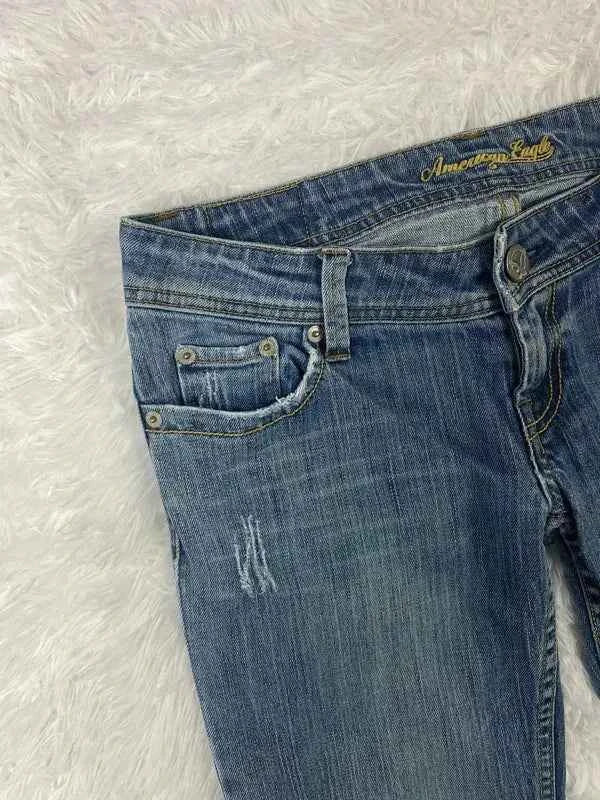 Embroidered Y2K Flared Denim Jeans (Grösse-S)