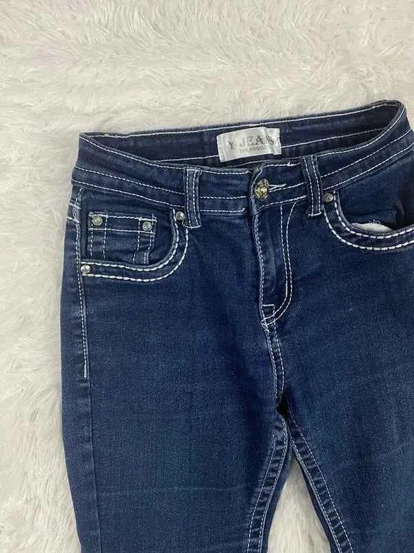 mbroidered Y2K Flared Denim Jeans (Grösse-XS)