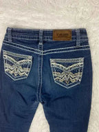 mbroidered Y2K Flared Denim Jeans (Grösse-XS)