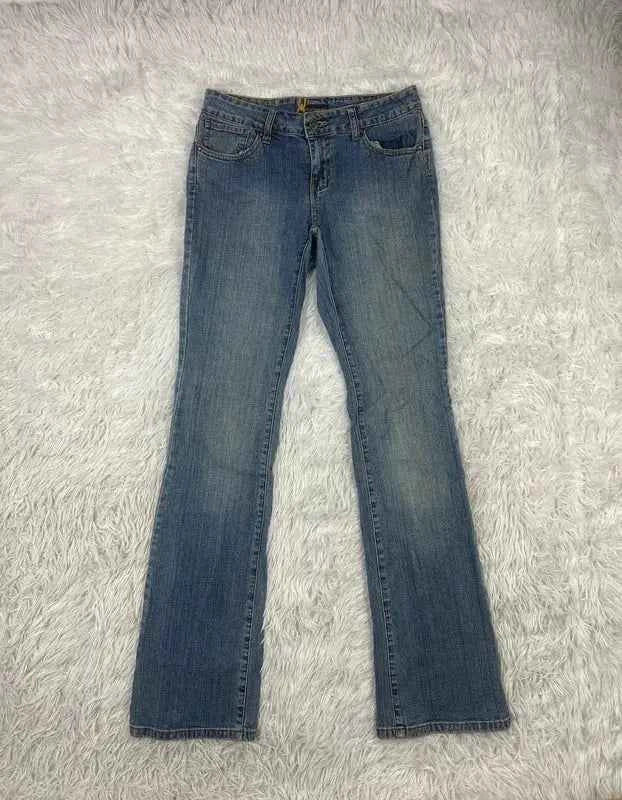 Embroidered Y2K Flared Roca Denim Jeans (Grösse-S)
