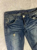 Embroidered Y2K Flared Denim Jeans (Grösse-S)