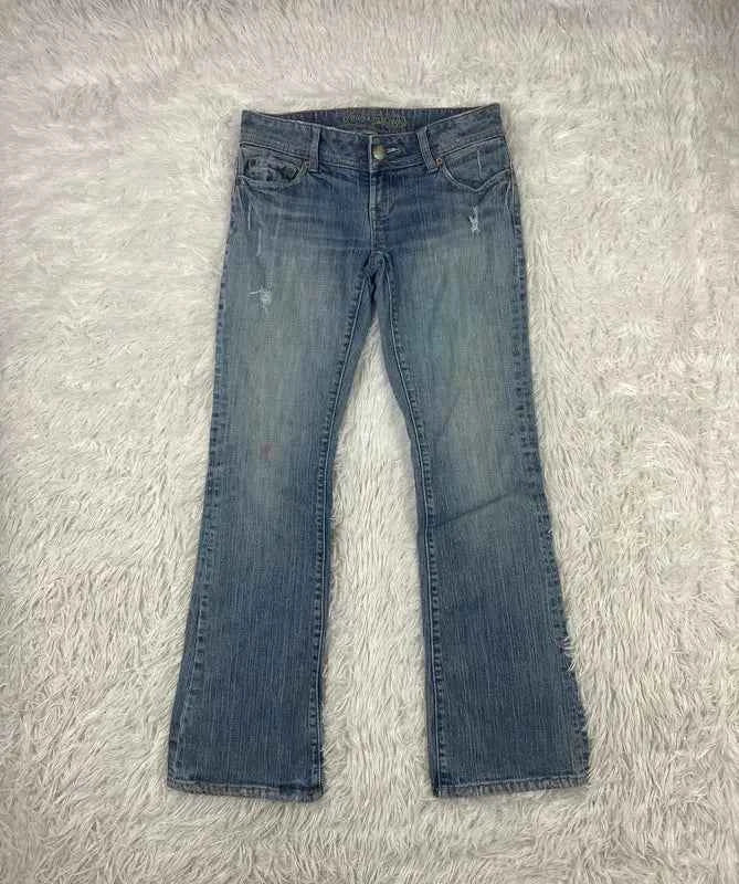 Embroidered Y2K Flared Denim Jeans (Grösse-XS)