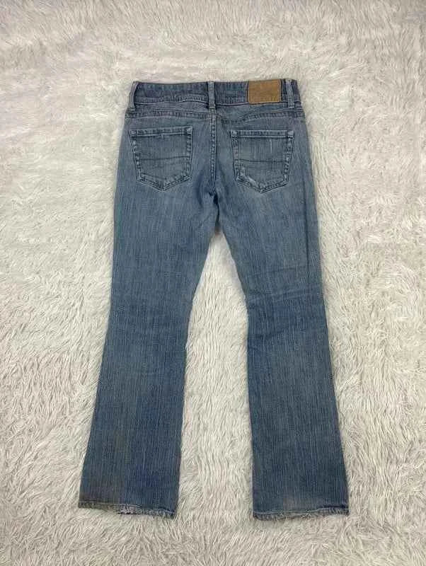 Embroidered Y2K Flared Denim Jeans (Grösse-XS)