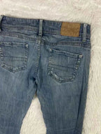 Embroidered Y2K Flared Denim Jeans (Grösse-XS)