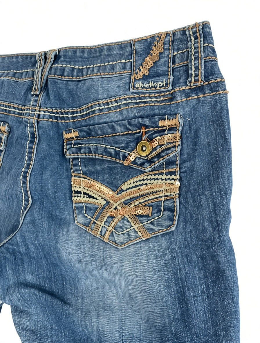 Amethyst Vintage low waist flared jeans (Größe L)