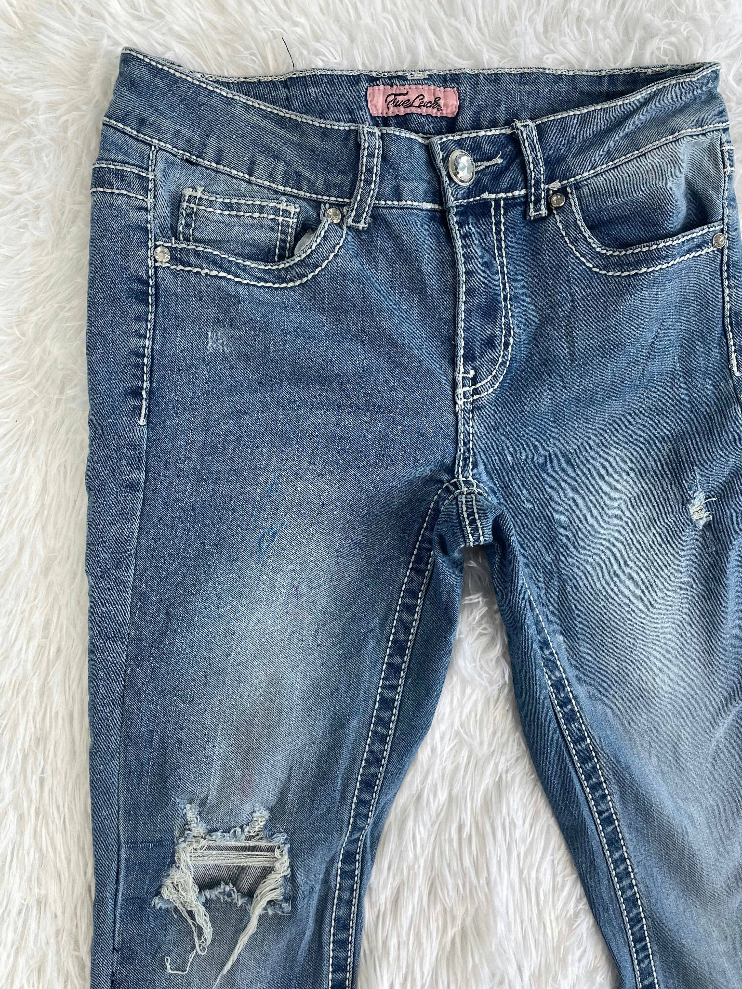 True Leech Vintage low waist flared jeans (Größe S)