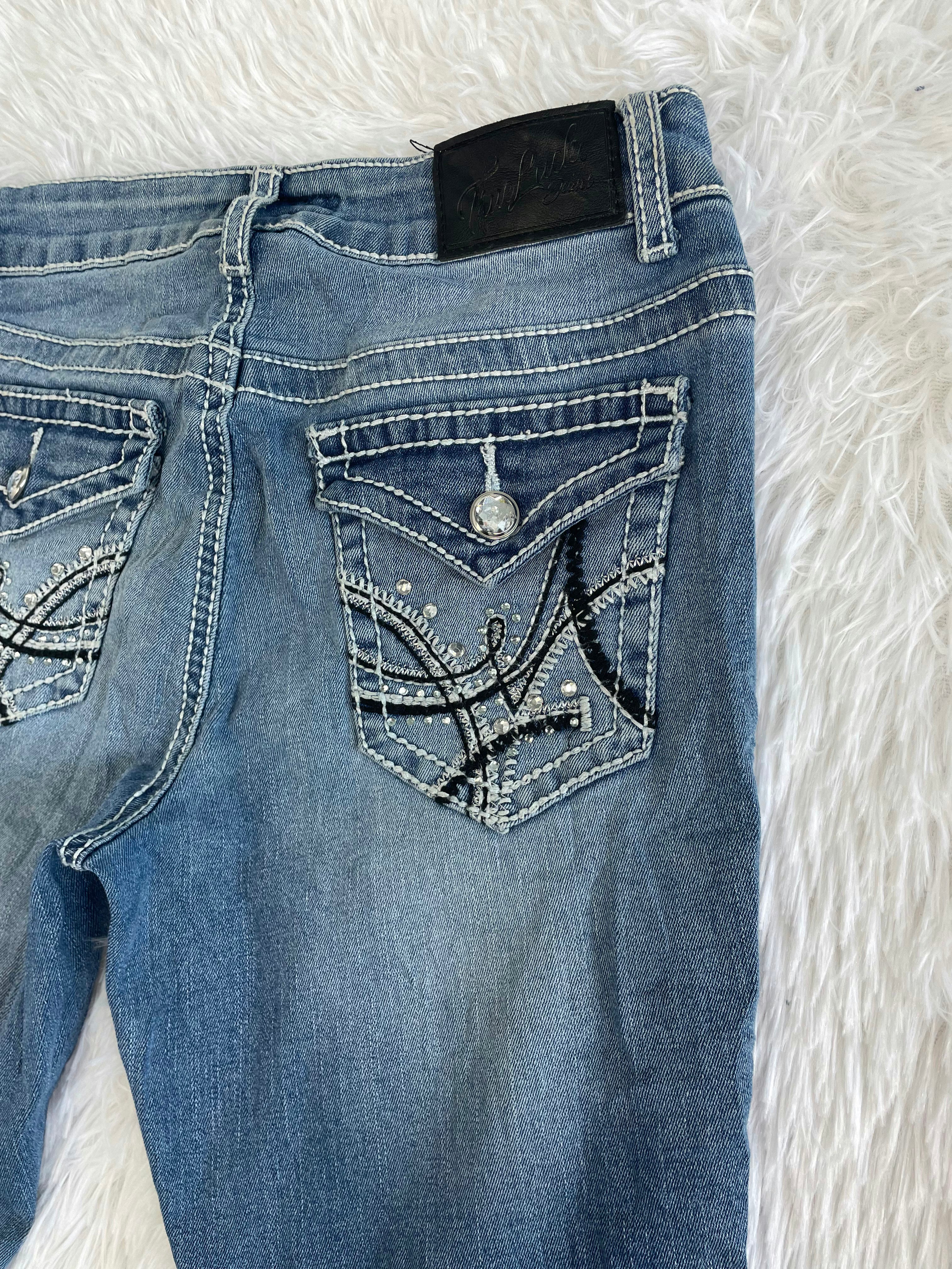 True Leech Vintage low waist flared jeans (Größe S)