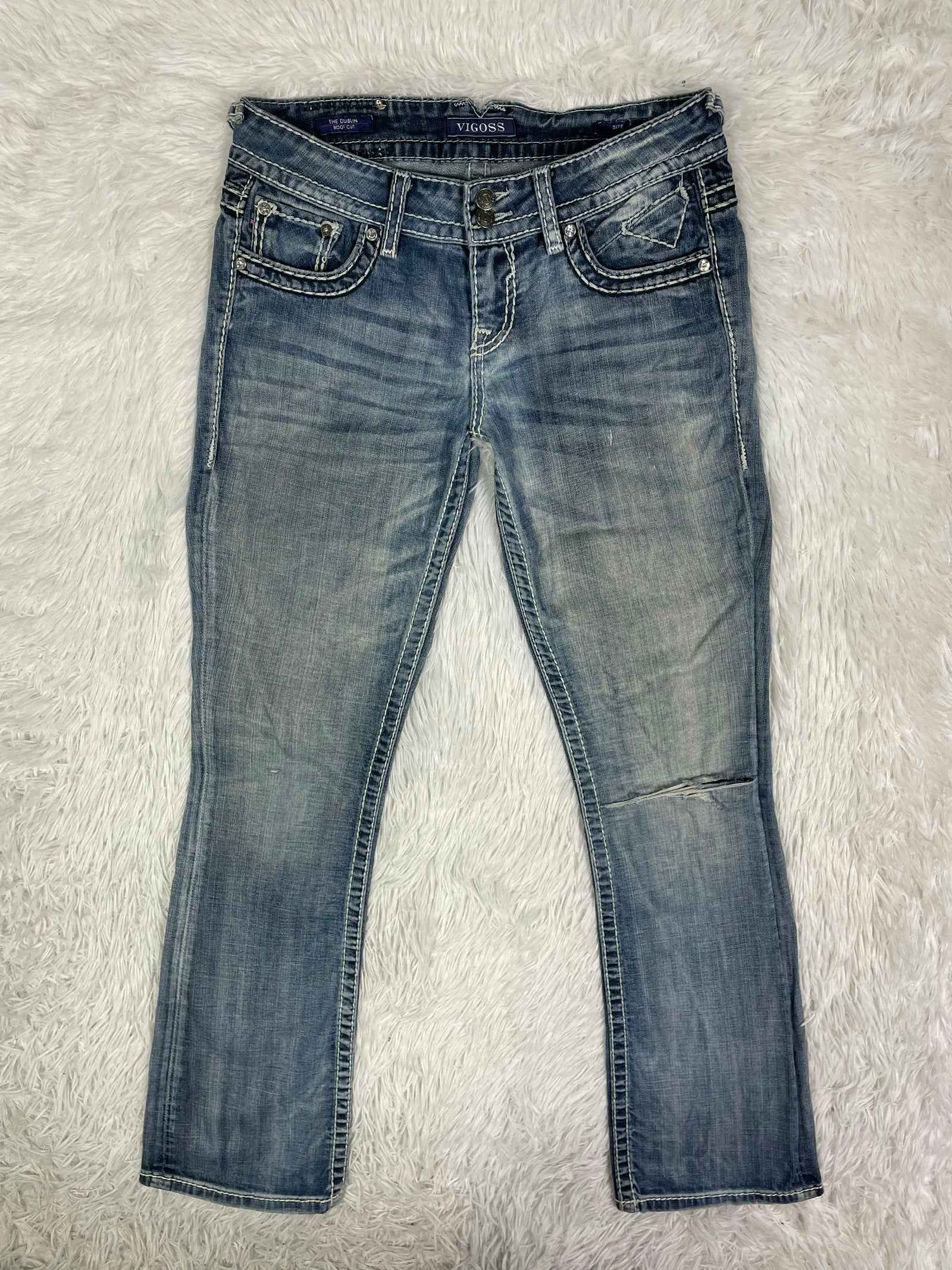 Vigoss Vintage Low Waist Flared Jeans (Größe XS)
