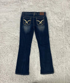 Embroidered Y2K Flared Denim Jeans (S) yv.vintage