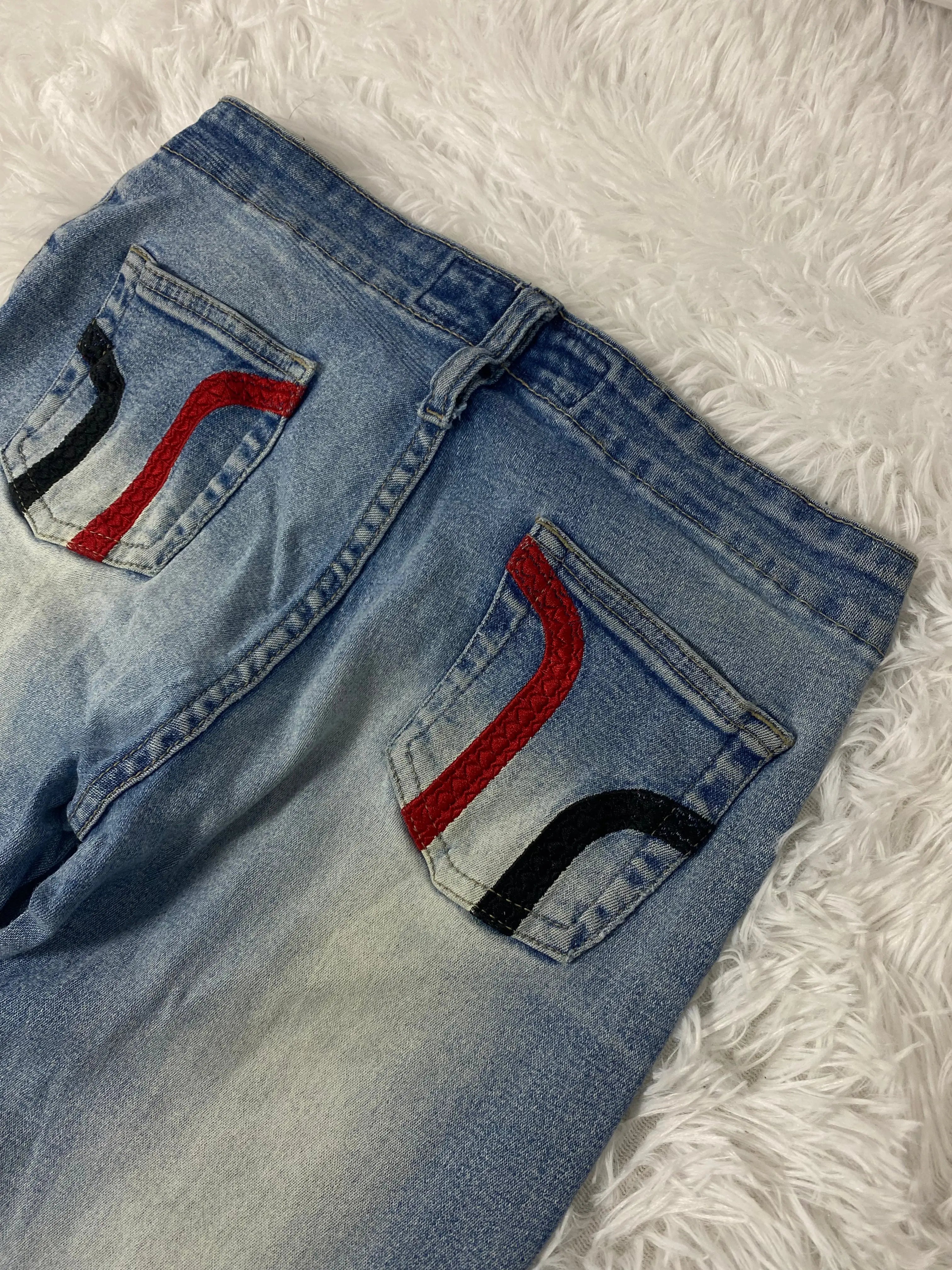 Embroidered Y2K Flared Denim Jeans (S) yv.vintage