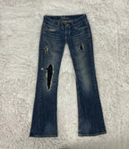 Embroidered Y2K Flared Denim Jeans (S) yv.vintage