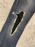 Embroidered Y2K Flared Denim Jeans (S) yv.vintage