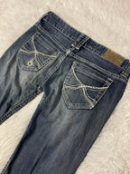 Embroidered Y2K Flared Denim Jeans (S) yv.vintage