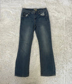 Embroidered Y2K Flared Denim Jeans (S) yv.vintage