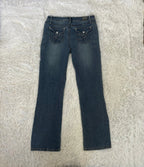 Embroidered Y2K Flared Denim Jeans (S) yv.vintage