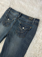 Embroidered Y2K Flared Denim Jeans (S) yv.vintage