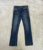 Embroidered Y2K Flared Denim Jeans (S) yv.vintage