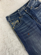 Embroidered Y2K Flared Denim Jeans (S) yv.vintage