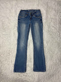 Embroidered Y2K Flared Denim Jeans (Grösse-XS)