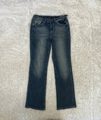 Embroidered Y2K Flared Denim Jeans (S) yv.vintage