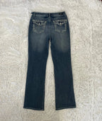 Embroidered Y2K Flared Denim Jeans (S) yv.vintage