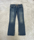 Embroidered Y2K Flared Denim Jeans (S) yv.vintage