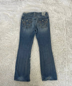 Embroidered Y2K Flared Denim Jeans (S) yv.vintage