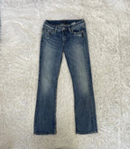 Embroidered Y2K Flared Denim Jeans (S) yv.vintage