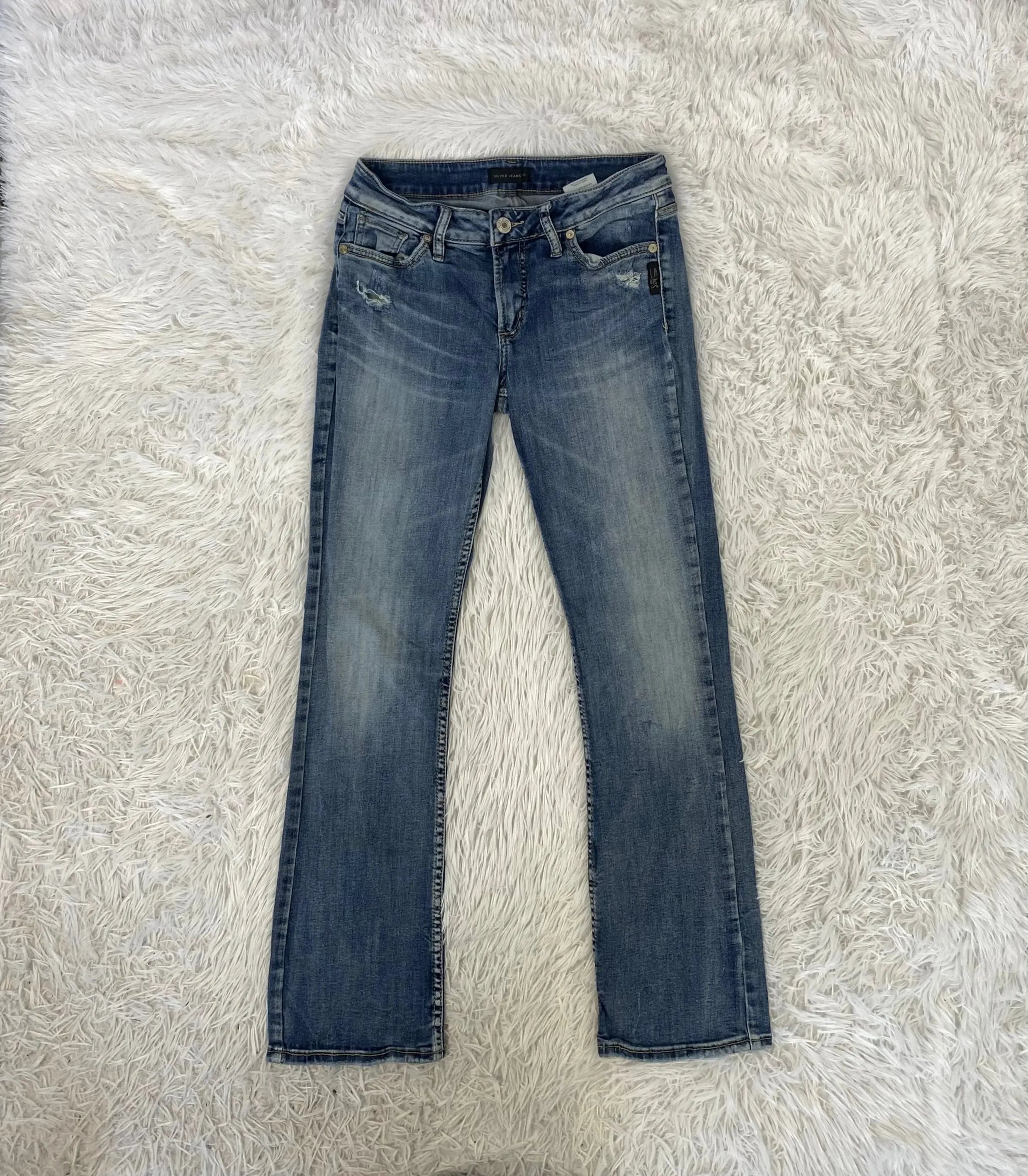 Embroidered Y2K Flared Denim Jeans (S) yv.vintage