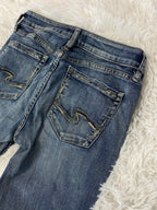 Embroidered Y2K Flared Denim Jeans (S) yv.vintage