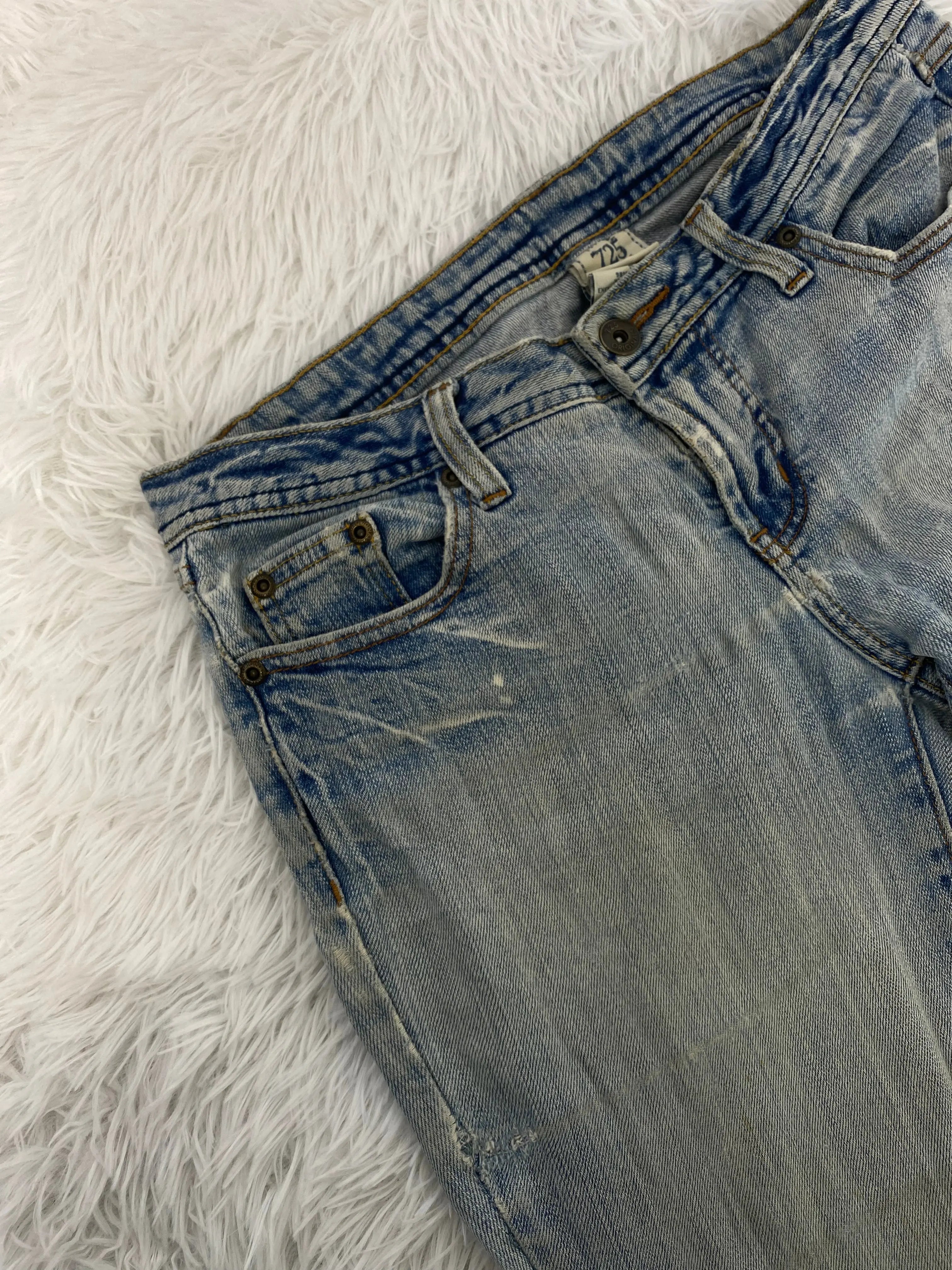 Embroidered Y2K Flared Denim Jeans (S) yv.vintage