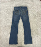 Embroidered Y2K Flared Denim Jeans (S) yv.vintage