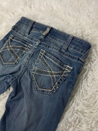 Embroidered Y2K Flared Denim Jeans (S) yv.vintage
