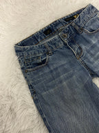 Embroidered Y2K Flared Denim Jeans (S) yv.vintage