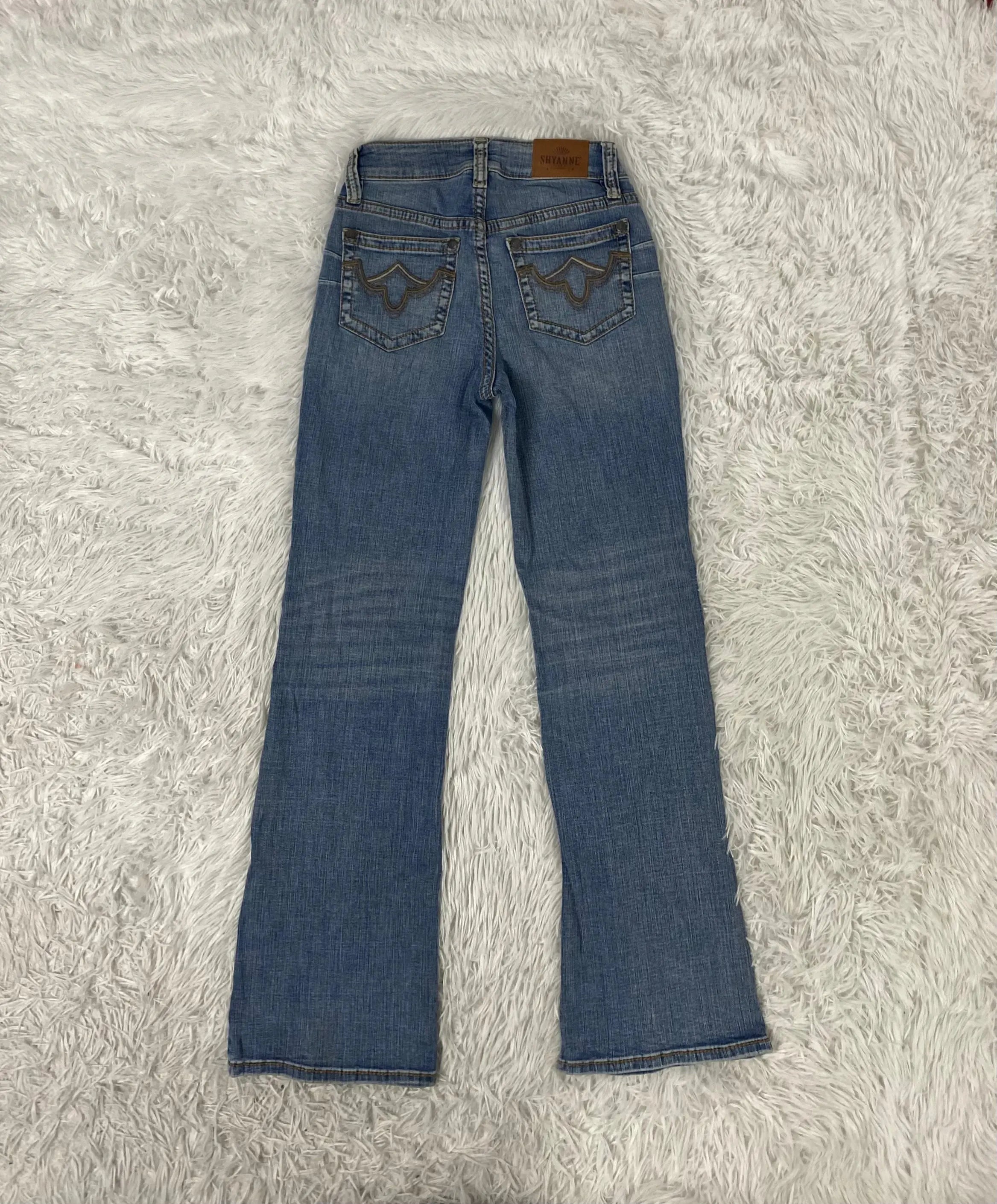 Embroidered Y2K Flared Denim Jeans (XS) yv.vintage