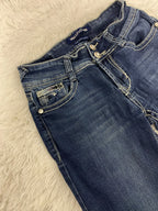 Embroidered Y2K Flared Denim Jeans (XS) yv.vintage