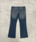 Embroidered Y2K Flared Denim Jeans (M) yv.vintage