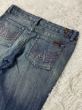 Embroidered Y2K Flared Denim Jeans (Grösse-M)