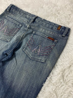 Embroidered Y2K Flared Denim Jeans (M) yv.vintage